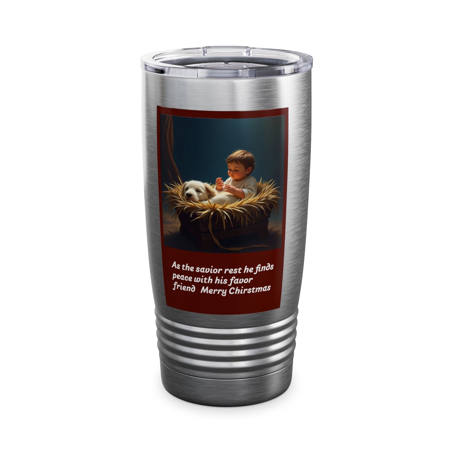 Christmas Ringneck Tumbler, 20oz, Religious Travel Mug, Gift for Him, Her, Holiday Coffee Cup, Keepsake for Family