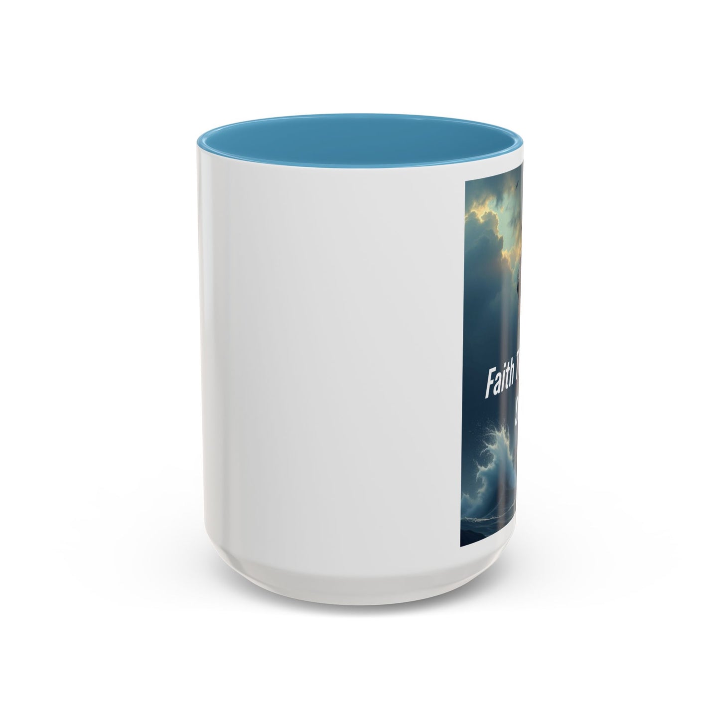 Faith Through the Storm Lighthouse Coffee Mug - Inspirational Ceramic Accent Mug