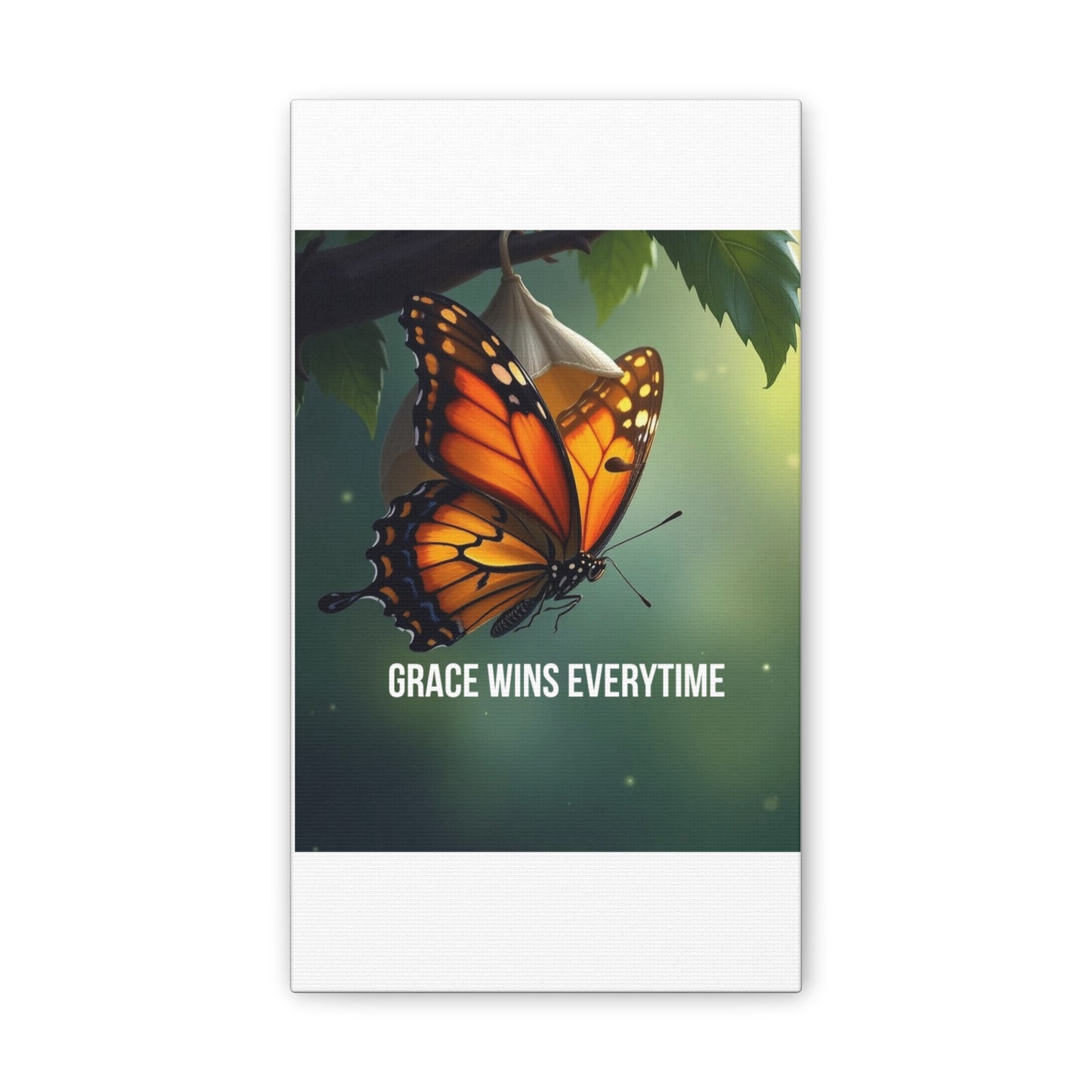 Canvas Print - 'Grace Wins Everytime' Monarch Butterfly Wall Art