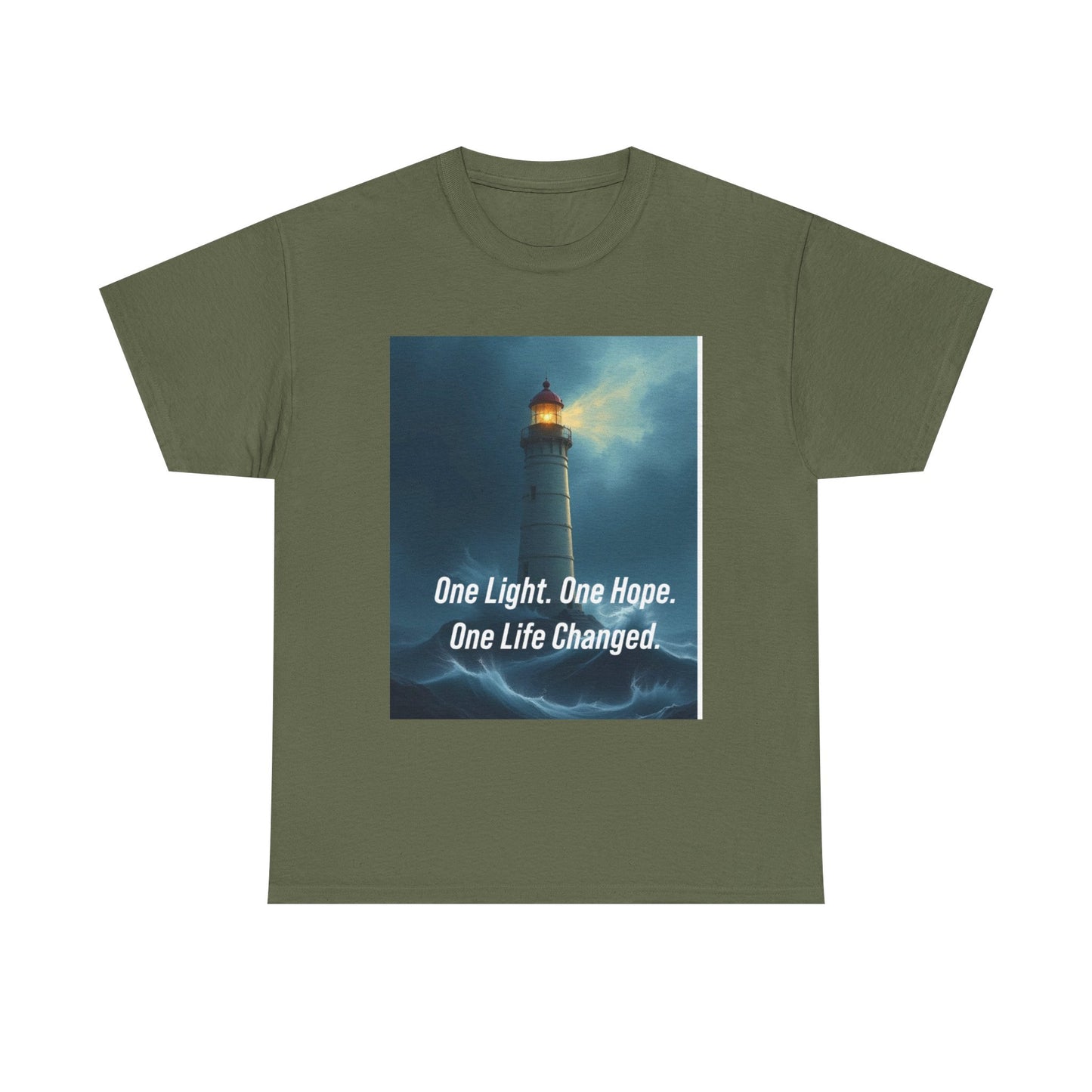 Lighthouse Tee — "One Light. One Hope. One Life Changed." Inspirational Graphic T-Shirt
