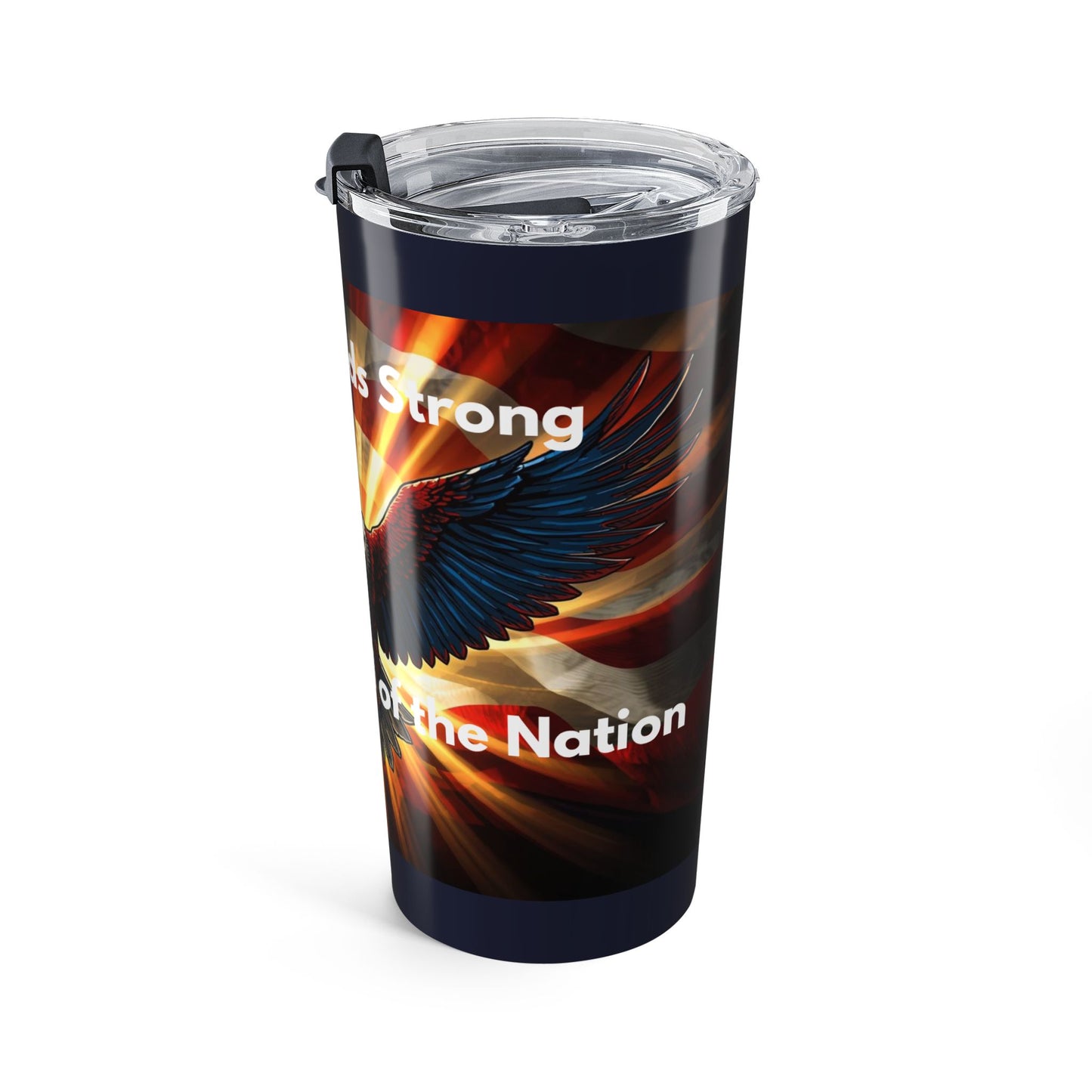 20oz Patriotic Eagle Tumbler – Freedom Flag Design, Inspirational Quote