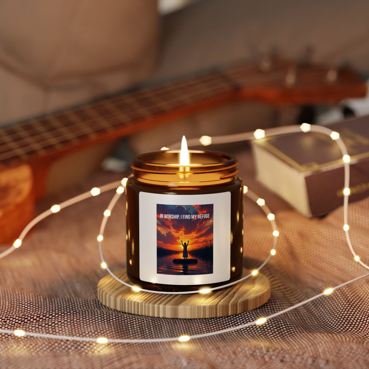 Soy Candle — 'At Sunrise I Find My Home' Amber Jar Scented Candle