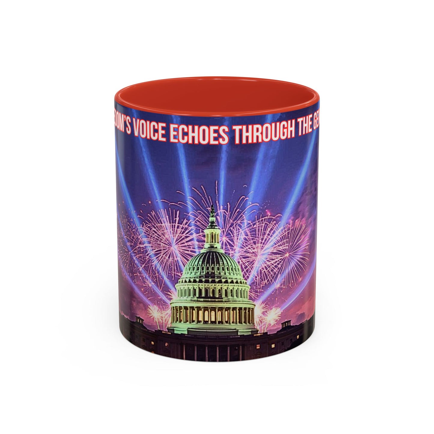 Capitol Fireworks Accent Coffee Mug — Patriotic Washington D.C. Skyline