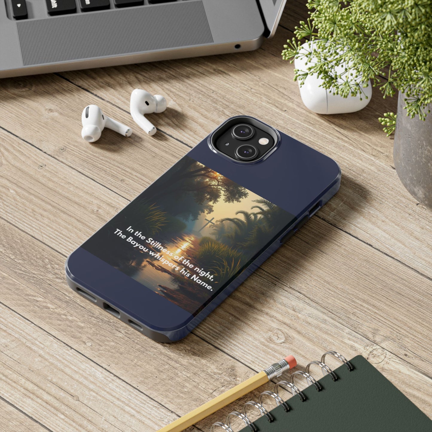 Bayou Cross Phone Case — "In the Stillness of the Night, The Bayou Whispers His Name"