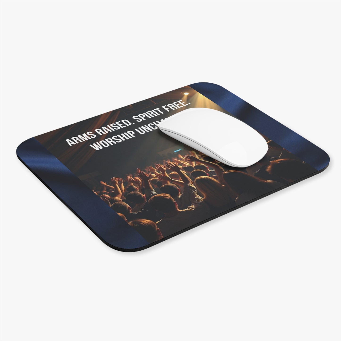 Worship Unchained Mouse Pad — Concert Crowd "Arms Raised, Spirit Free" Design