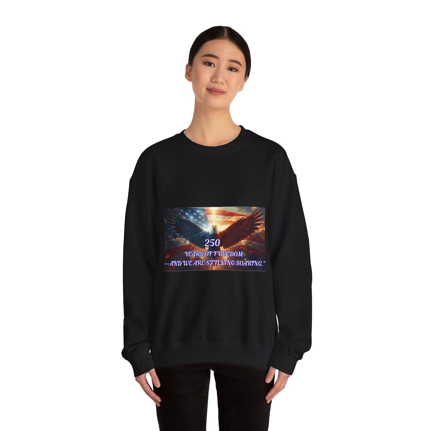 Crewneck Sweatshirt — 250 Years of Freedom Eagle Flag Tribute