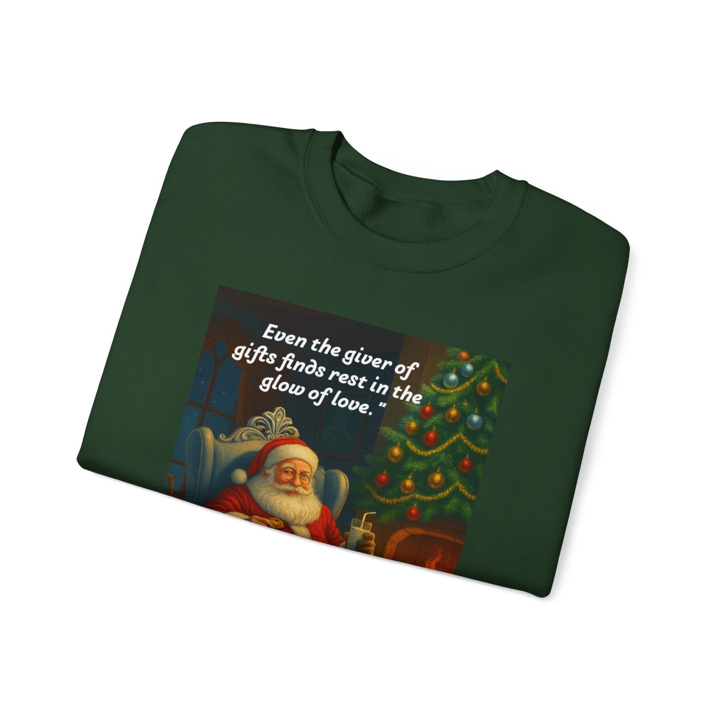 Cozy Christmas Sweatshirt: Santa's Gift of Love Quote, Holiday Warmth, Gift Idea, Festive Apparel, Winter Comfort