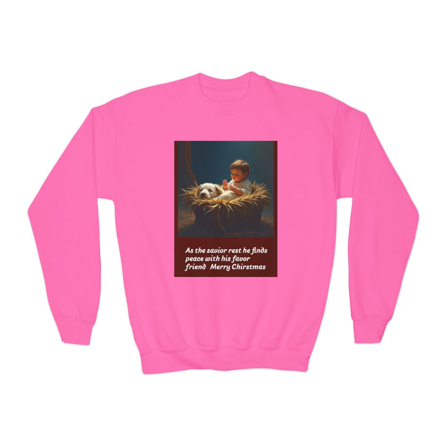 Youth Holiday Crewneck Sweatshirt, Festive Sweatshirt, Christmas Outfits for Kids, Religious Gift for Young Ones, Cozy Winter Apparel, [...]