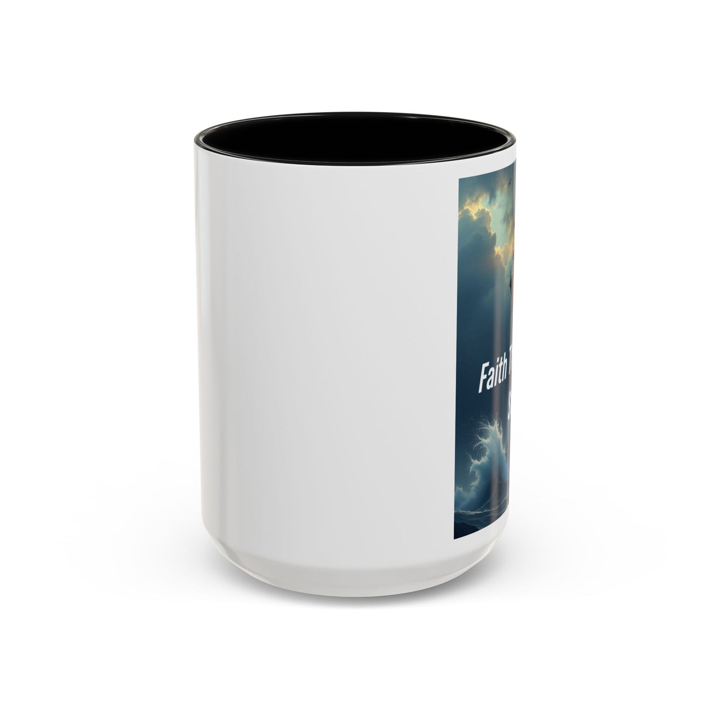 Faith Through the Storm Lighthouse Coffee Mug - Inspirational Ceramic Accent Mug