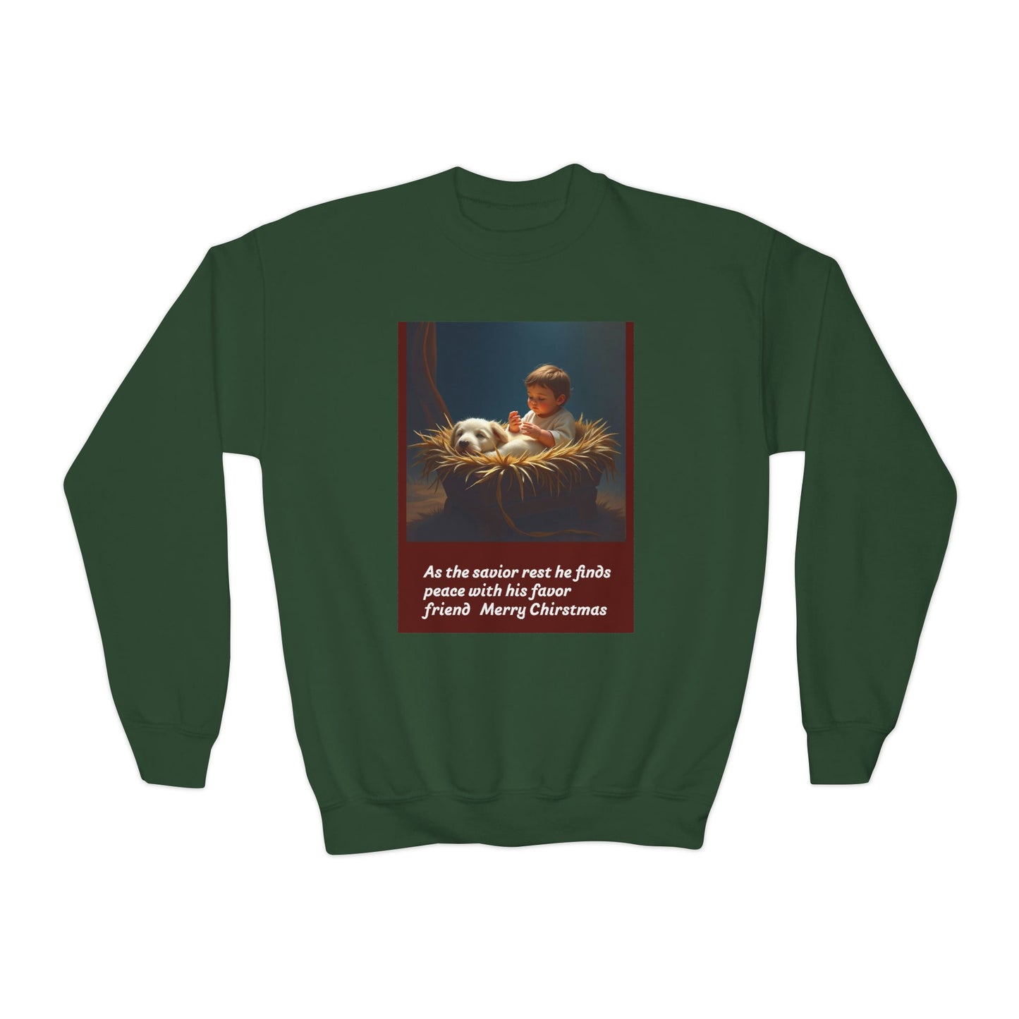 Youth Holiday Crewneck Sweatshirt, Festive Sweatshirt, Christmas Outfits for Kids, Religious Gift for Young Ones, Cozy Winter Apparel, [...]