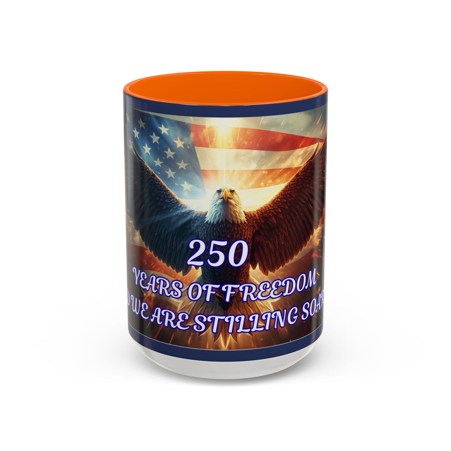 Patriotic Eagle Coffee Mug – "250 Years of Freedom" Accent Mug
