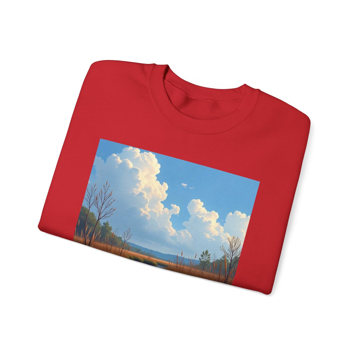 Sweatshirt — Marsh Scene with Lyrics "As I Float Down the Marsh, I Feel God's Grace"