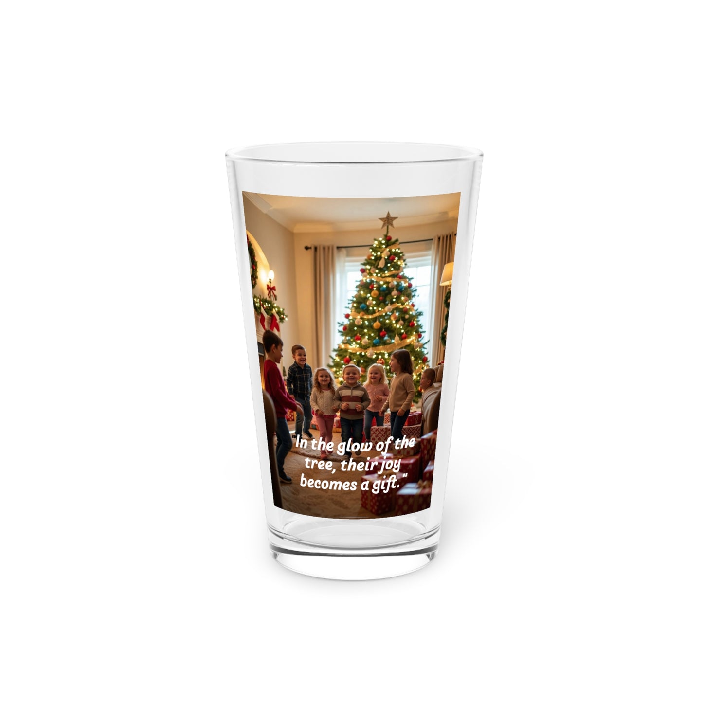 Festive Holiday Pint Glass, 16oz, Christmas Gift, Family Gatherings, Personalized Drinkware, Seasonal Decor