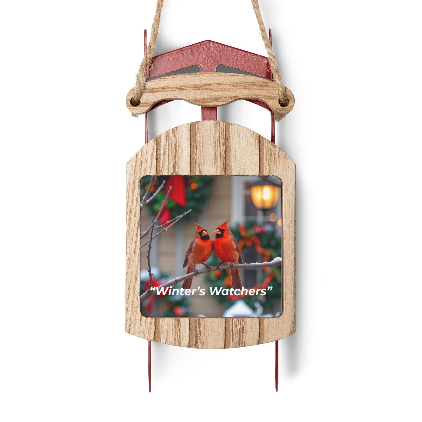 Rustic Sled Ornament, Winter Home Decor, Holiday Decoration, Christmas Gift, Personalized Ornament, Family Keepsake