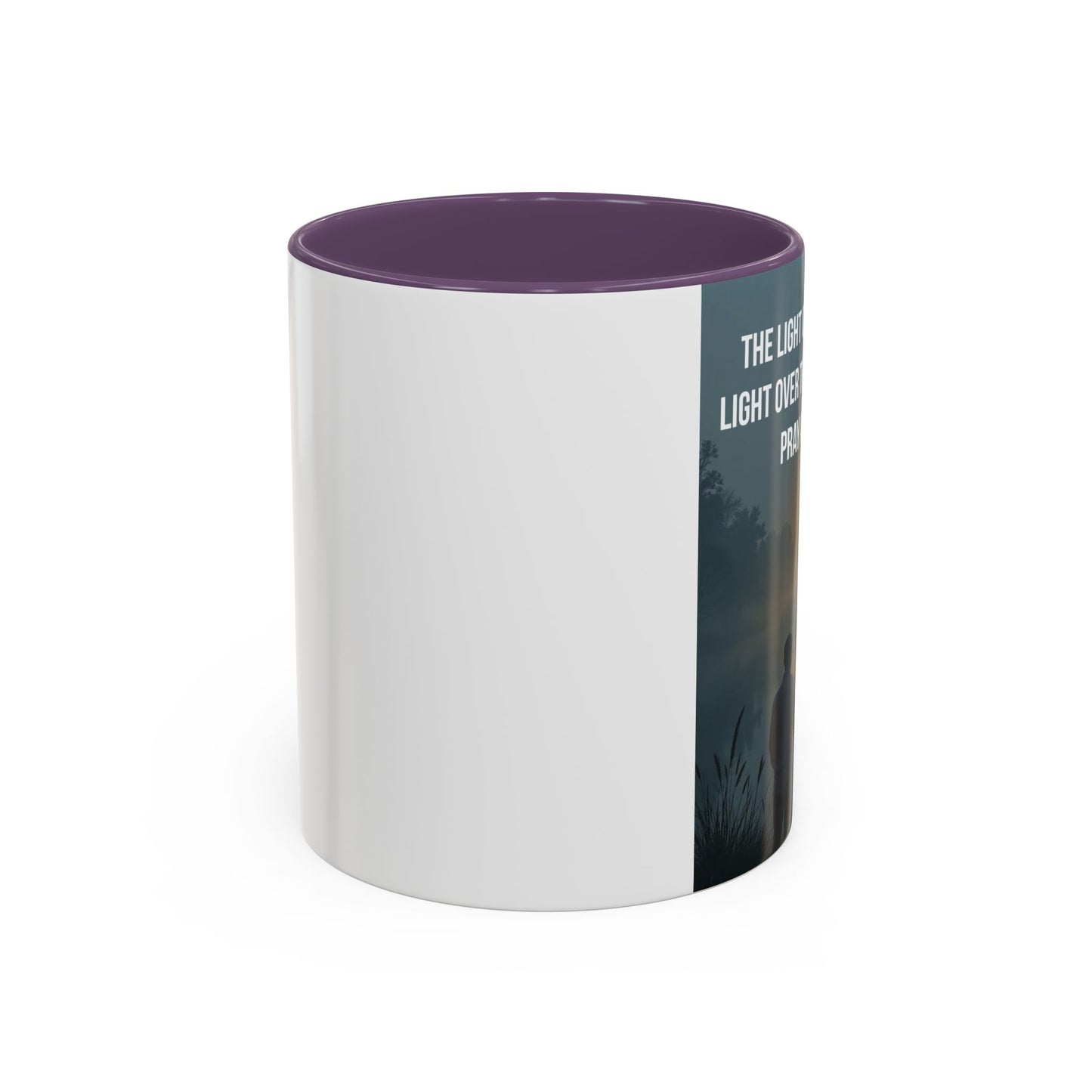 Christian Accent Coffee Mug — “The Light of the Cross” Inspirational Bible Verse Design