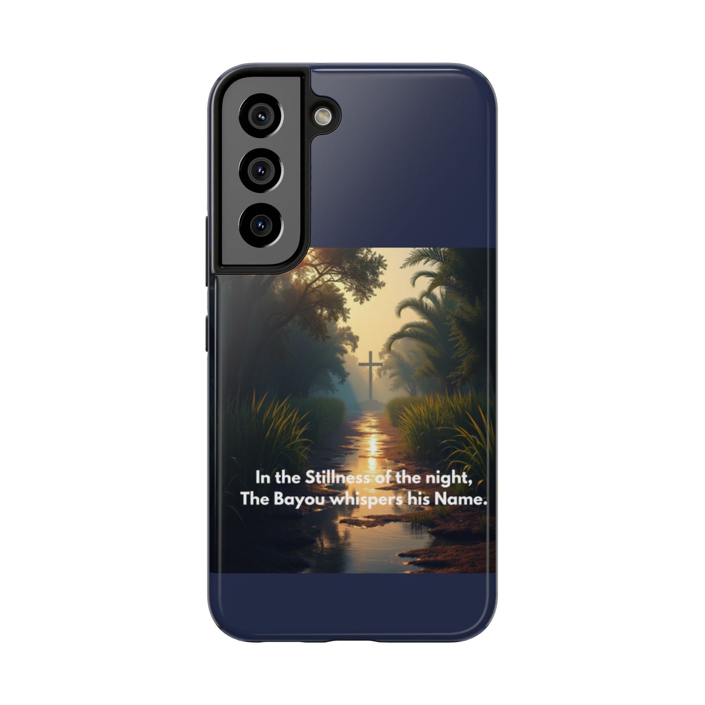 Bayou Cross Phone Case — "In the Stillness of the Night, The Bayou Whispers His Name"