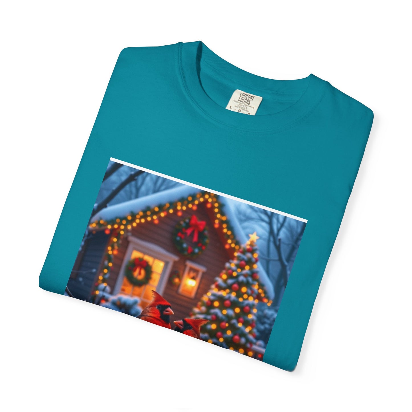 Cozy Winter Cardinal T-Shirt, Holiday Apparel, Unisex Gift, Christmas Shirt, Winter Wonderland Tee, Festive Bird Design