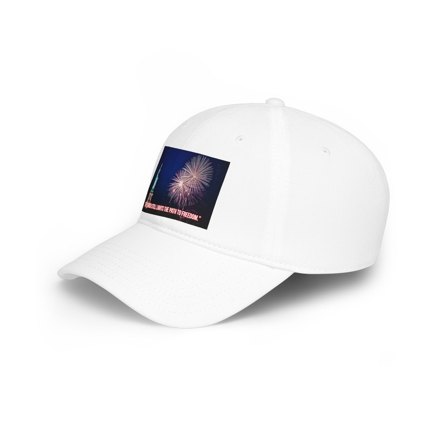 Low Profile Baseball Cap — Statue of Liberty Fireworks Graphic (Protect Freedom)