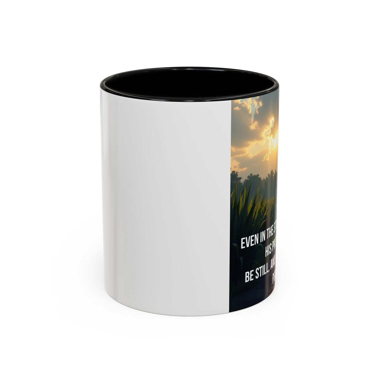 Inspirational Psalm 46:10 Coffee Mug — "Be Still" Accent Mug