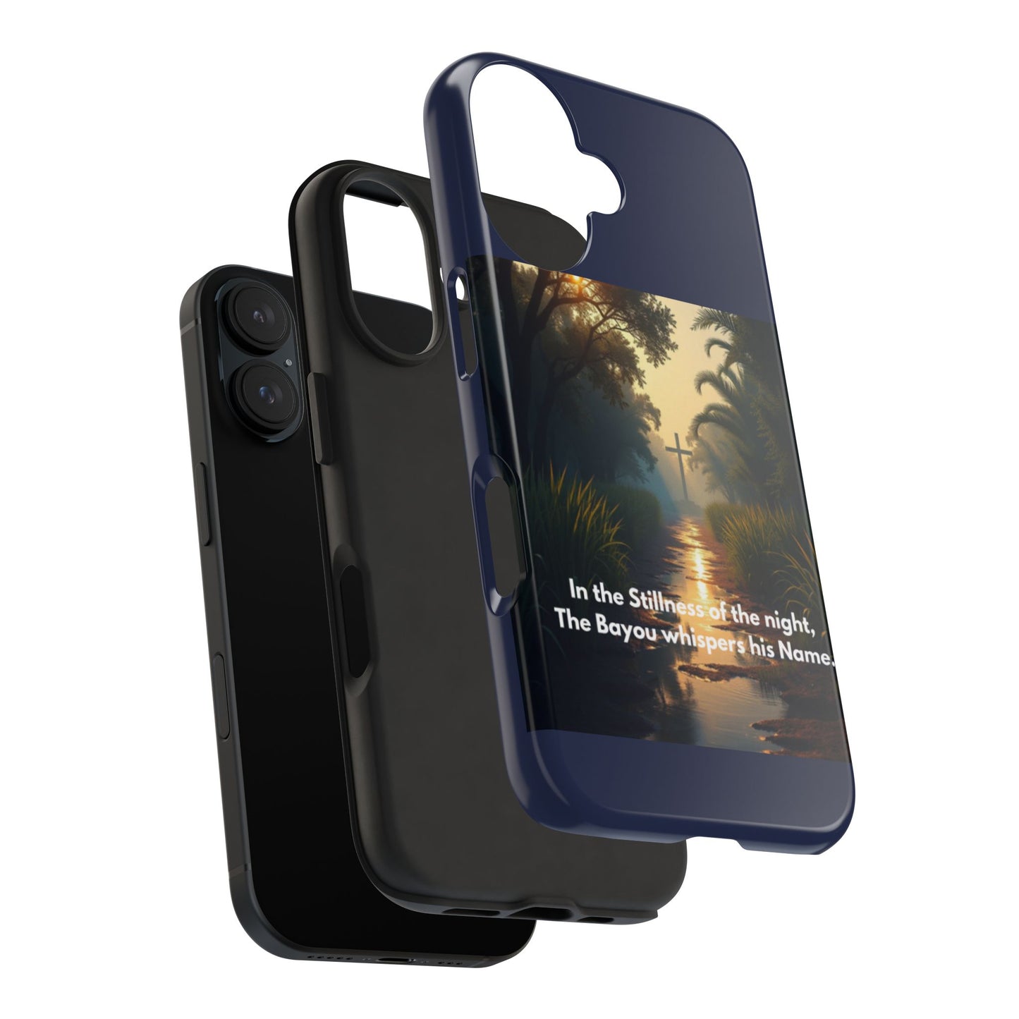 Bayou Cross Phone Case — "In the Stillness of the Night, The Bayou Whispers His Name"