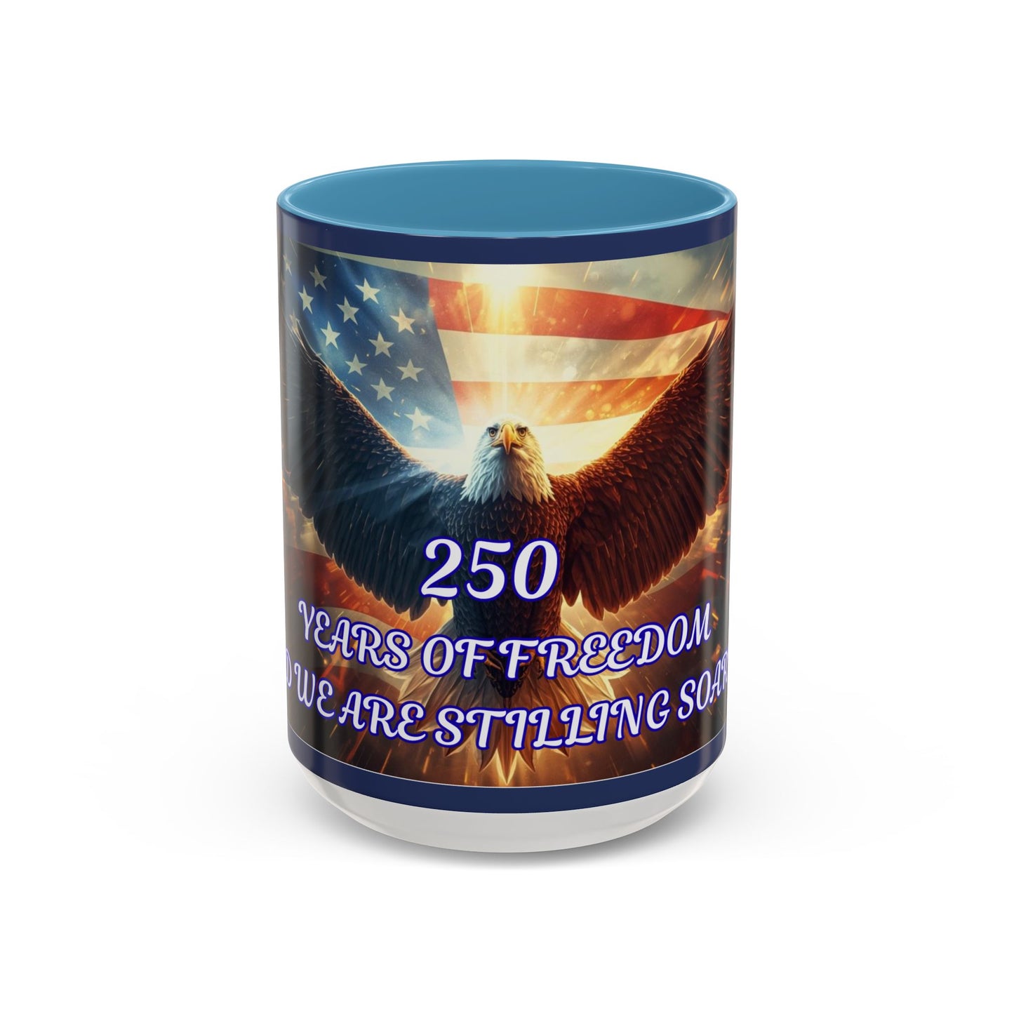 Patriotic Eagle Coffee Mug – "250 Years of Freedom" Accent Mug