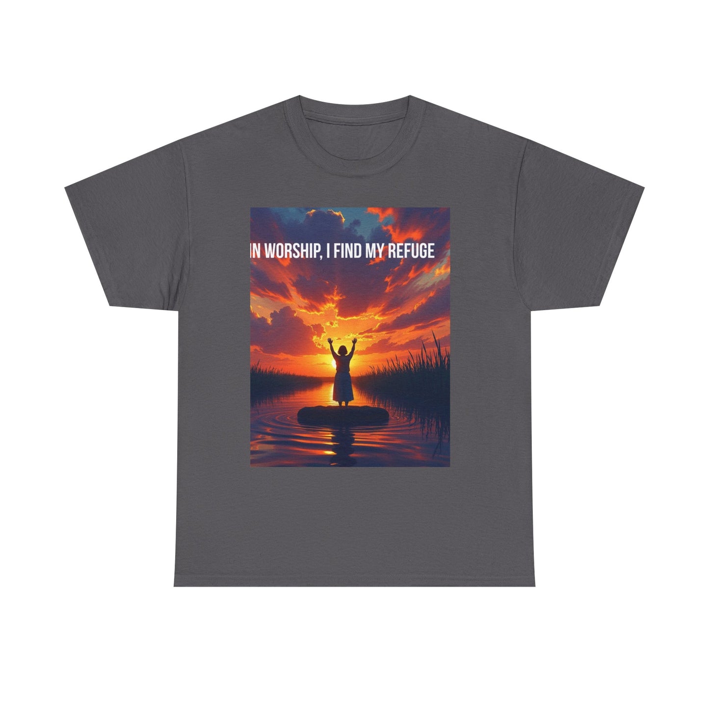 Worship Refuge T-Shirt – "In Worship, I Find My Refuge" Inspirational Christian Tee