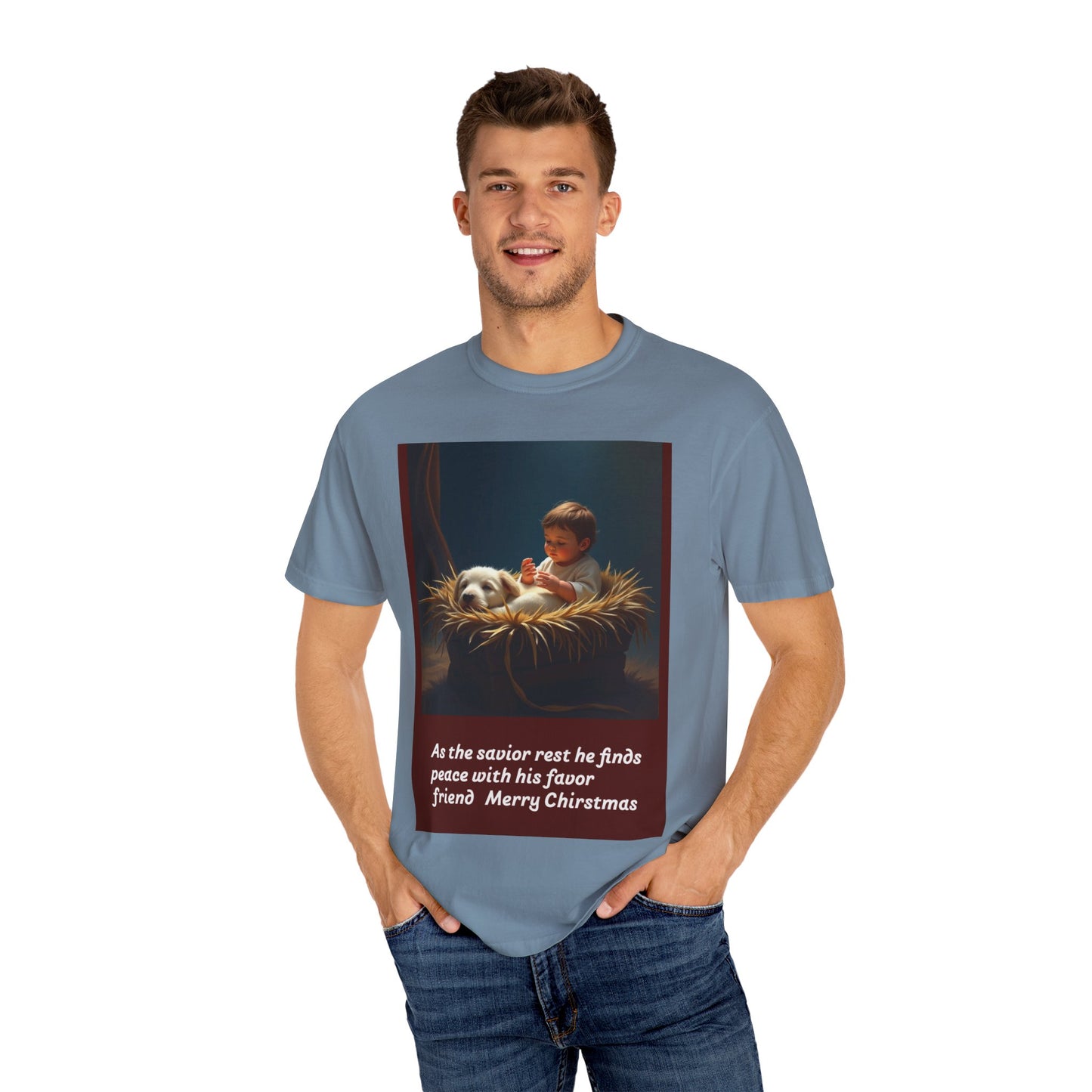 Unisex Christmas T-Shirt, Holiday Spirit Tee, Cozy Garment-Dyed Top, Festive Gift, Seasonal Wear