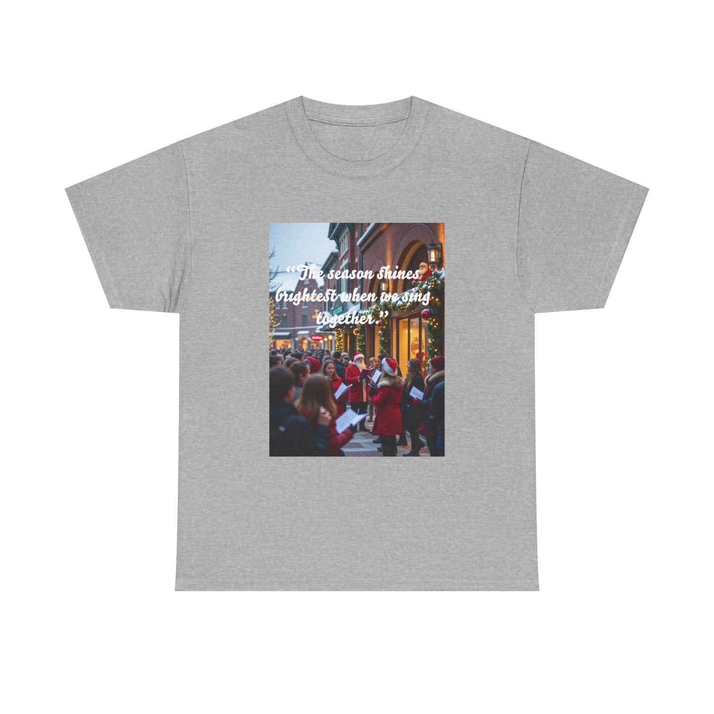 Festive Unisex Heavy Cotton Tee - "In Season's Spirit" Holiday Shirt, Christmas Gift, Family Gathering, Cozy Wear, Seasonal Celebration  110