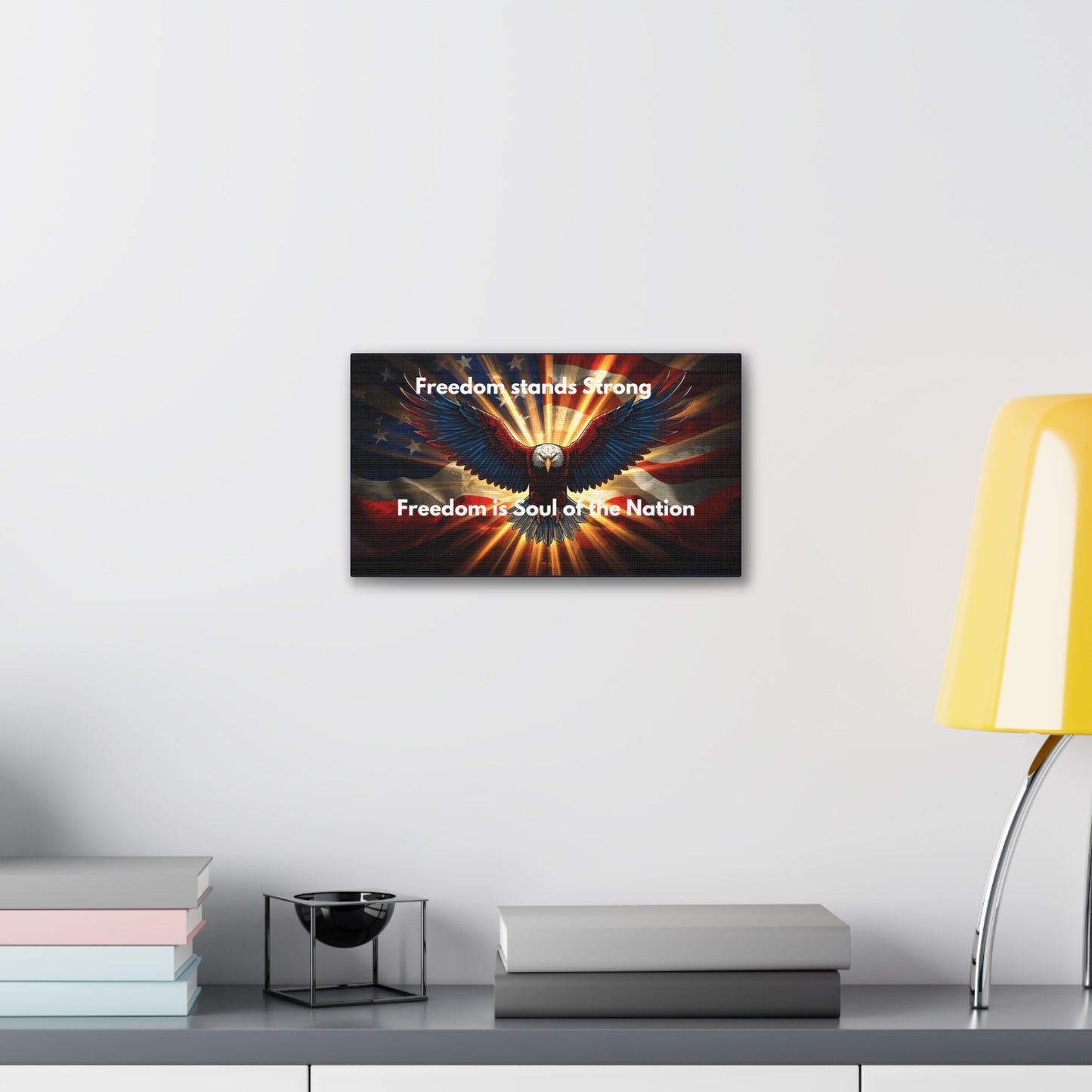 Patriotic Eagle Canvas Print – “Freedom Stands Strong” Wall Art