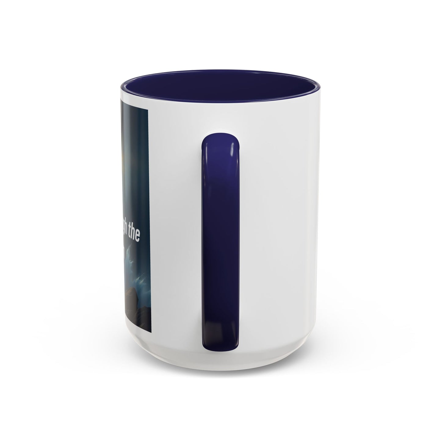 Faith Through the Storm Lighthouse Coffee Mug - Inspirational Ceramic Accent Mug