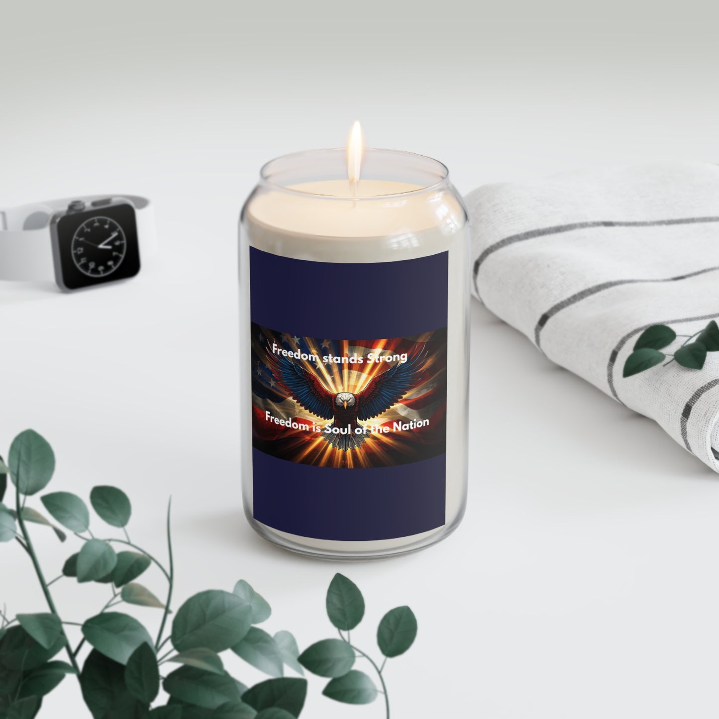 Patriotic Soy Candle — "Freedom stands Strong" 13.75oz