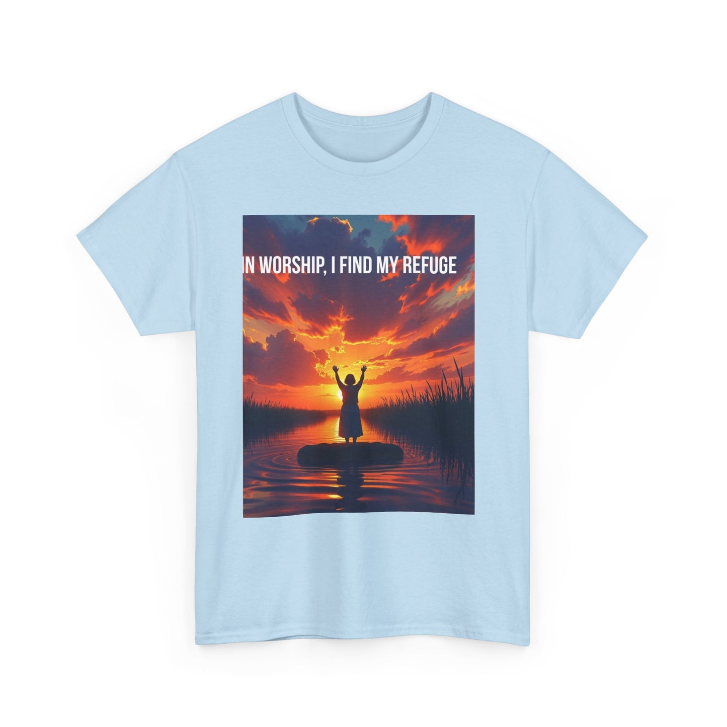 Worship Refuge T-Shirt – "In Worship, I Find My Refuge" Inspirational Christian Tee