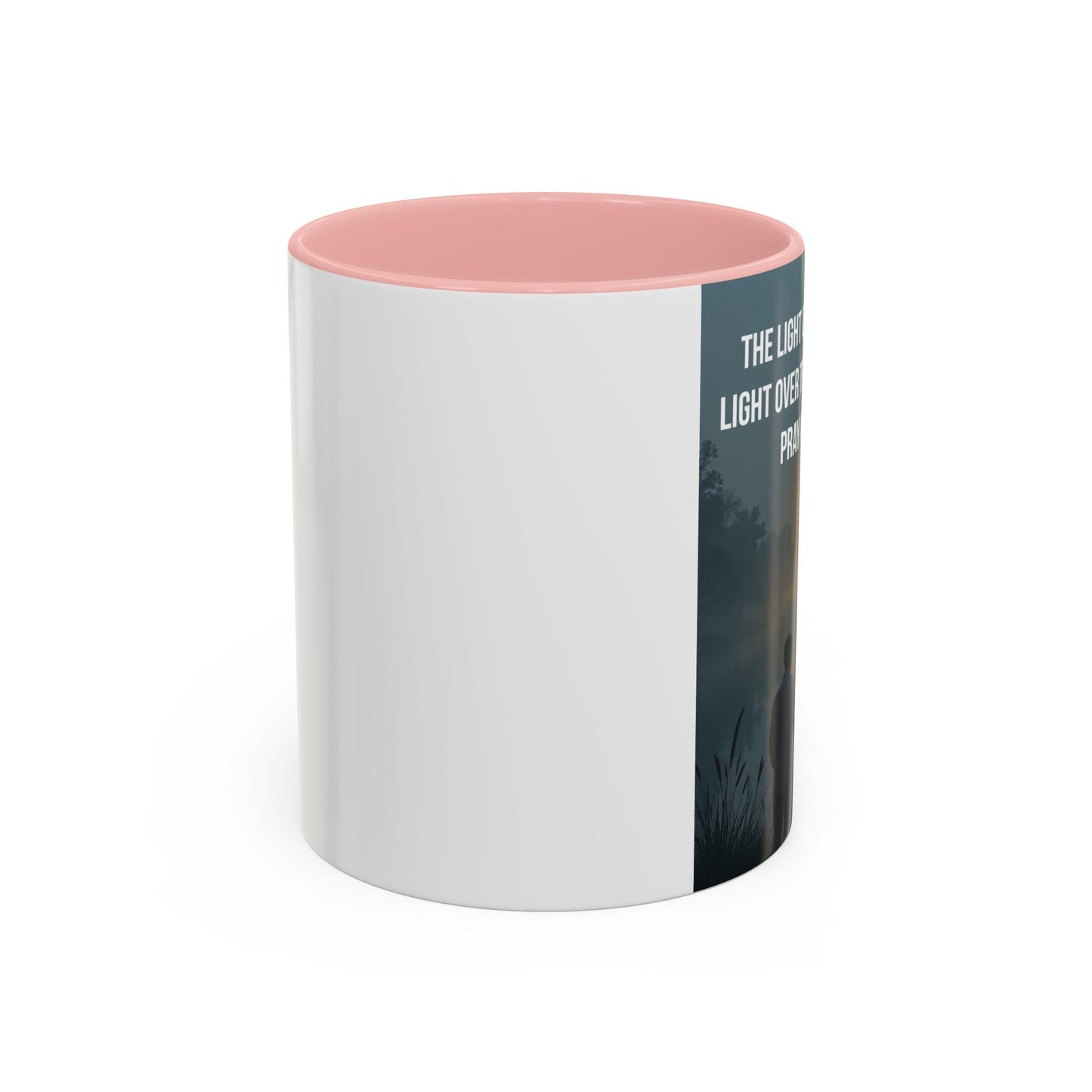 Christian Accent Coffee Mug — “The Light of the Cross” Inspirational Bible Verse Design