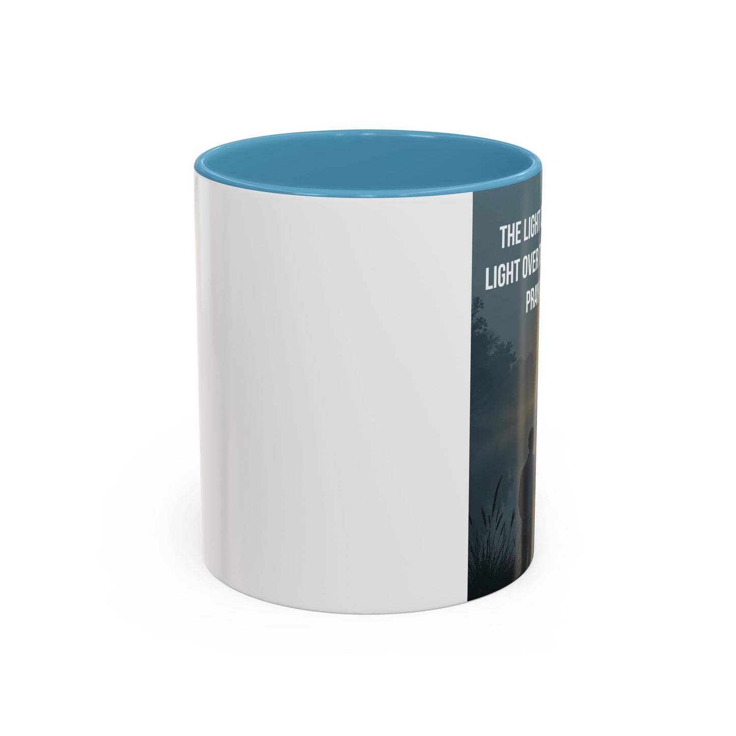 Christian Accent Coffee Mug — “The Light of the Cross” Inspirational Bible Verse Design