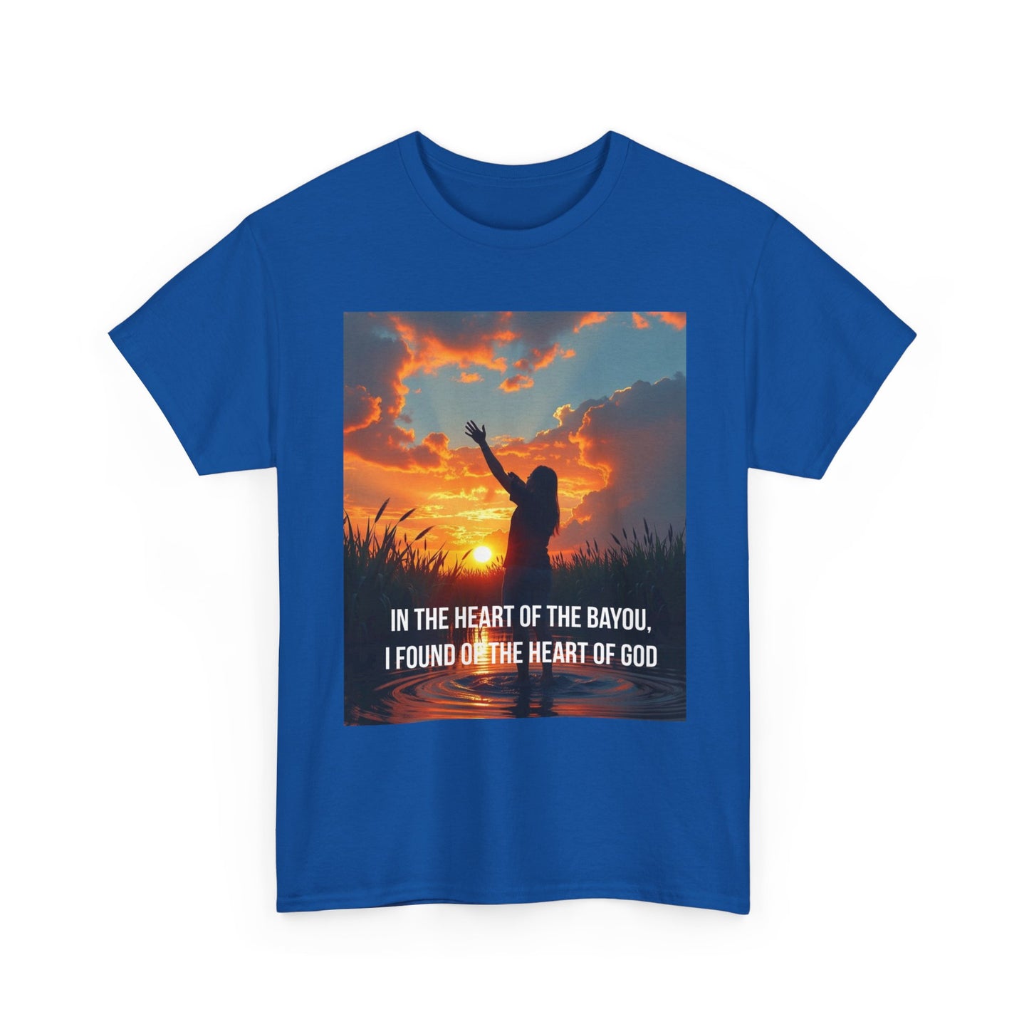 Bayou Sunrise Faith T-Shirt — "In the Heart of the Bayou, I Found the Heart of God" Christian Tee