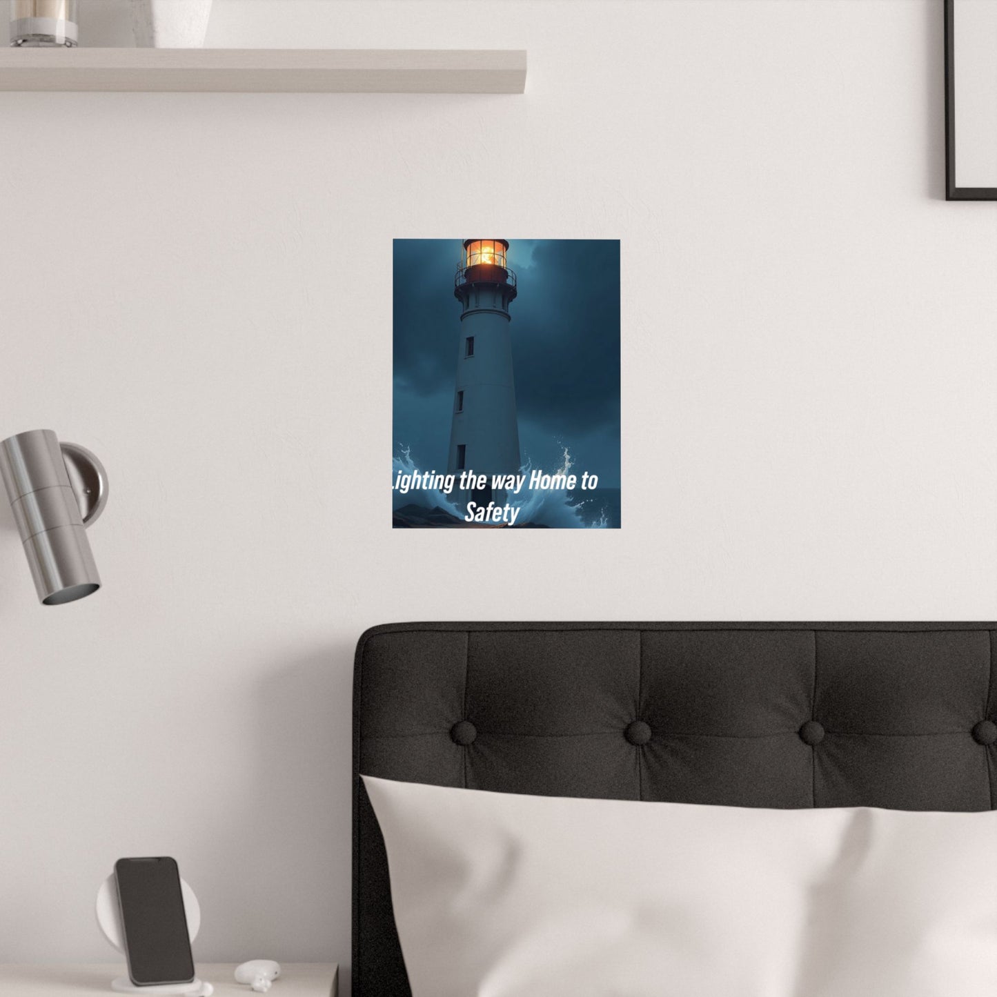 Lighthouse Satin Poster - "Lighting the Way Home to Safety" (210gsm)