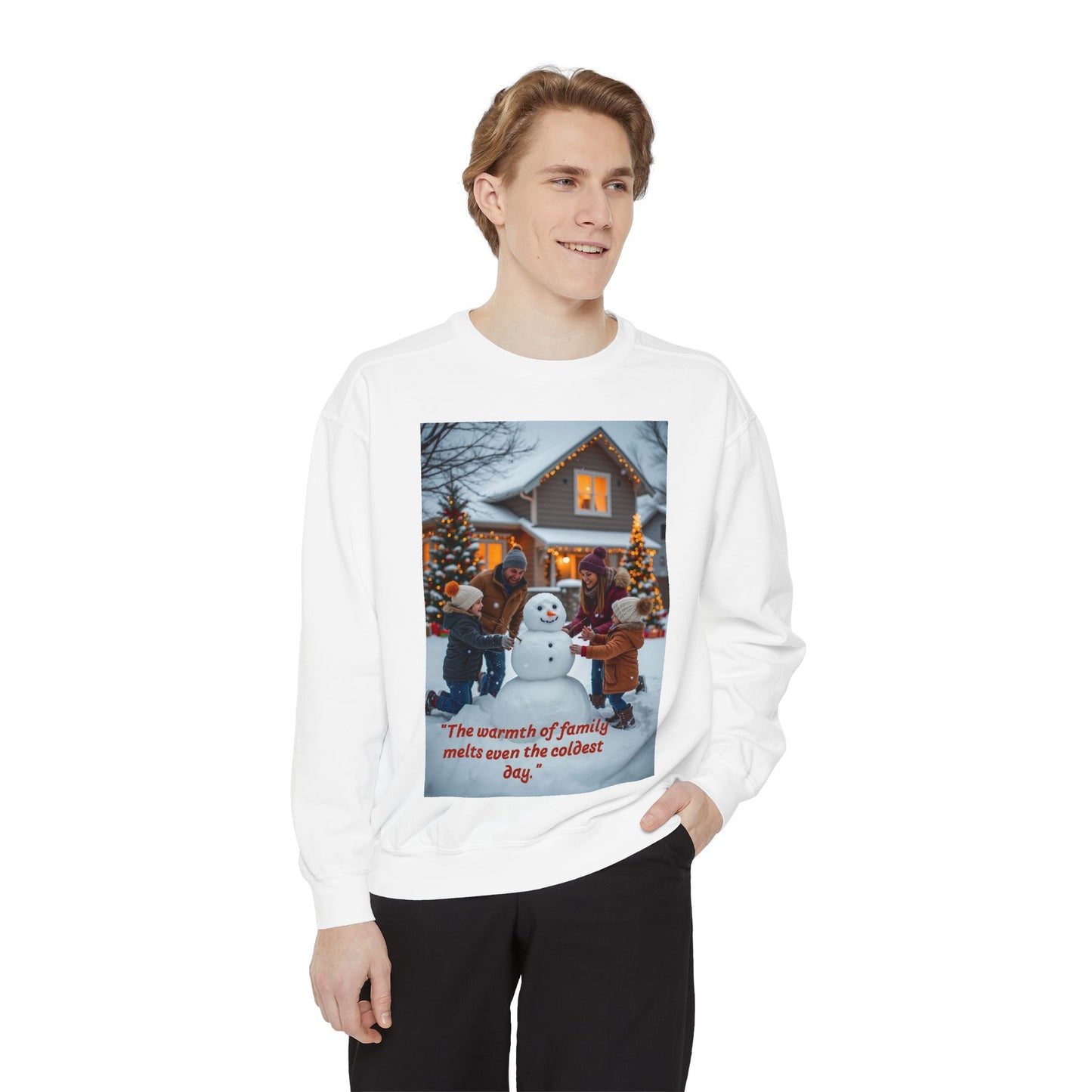 Winter Family Sweatshirt, Cozy Christmas Apparel, Holiday Gift, Unisex Sweater for Family Gatherings, Snowman Design