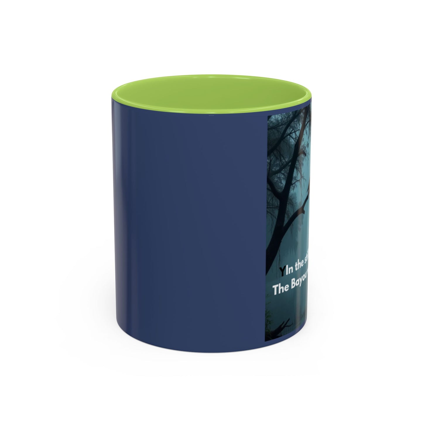 Coffee Mug — Bayou Night Scene with Cross & Quote (In the stillness of the night...)