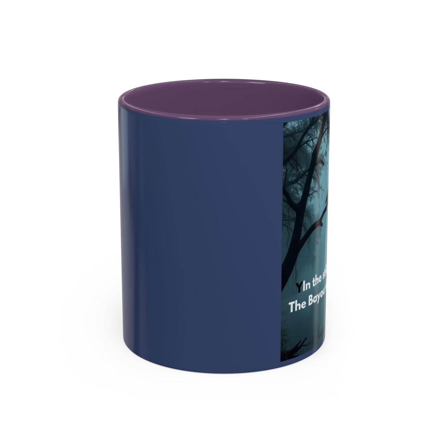 Coffee Mug — Bayou Night Scene with Cross & Quote (In the stillness of the night...)