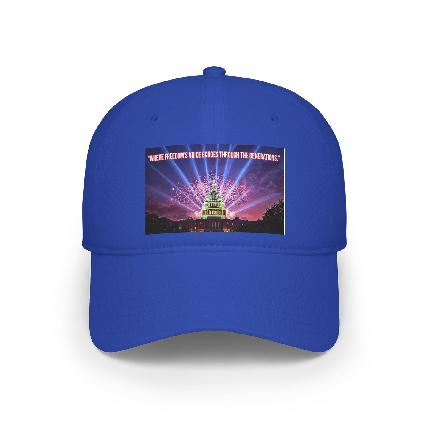 Low Profile Baseball Cap - 'There Are Freedoms Where Eagles Hover The Generations' Capitol Graphic