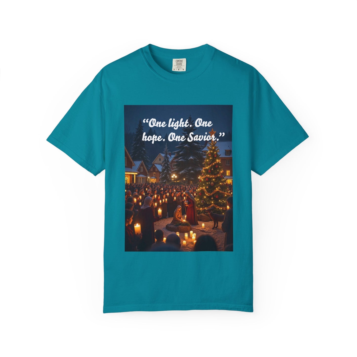 Garment-Dyed T-Shirt with Inspirational Christmas Design
