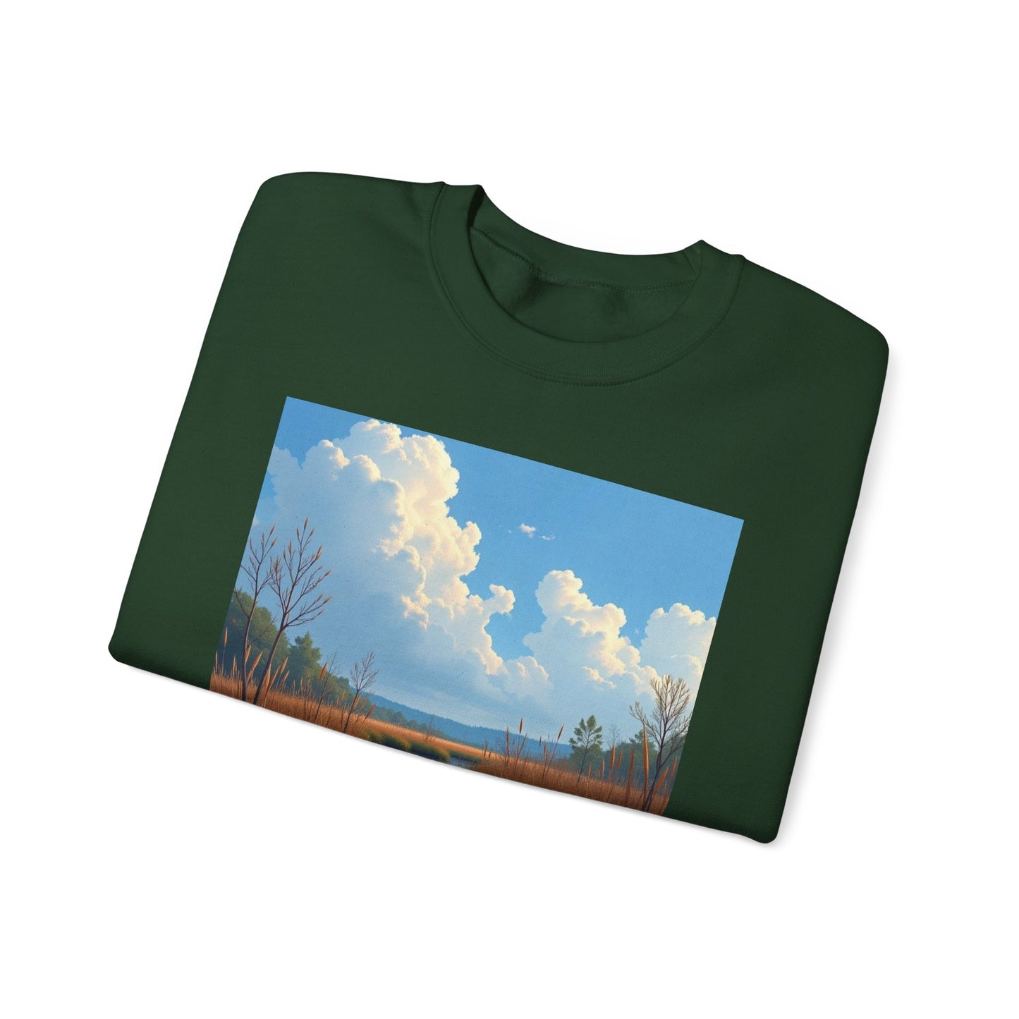 Sweatshirt — Marsh Scene with Lyrics "As I Float Down the Marsh, I Feel God's Grace"