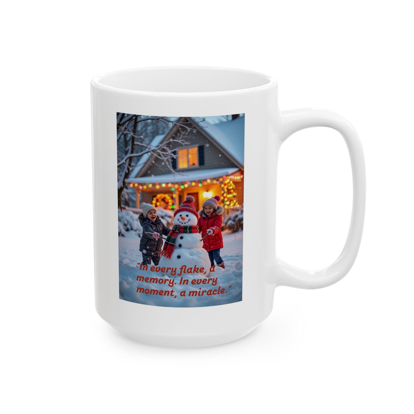 Winter Memories Ceramic Mug, Snowman Coffee Cup, Holiday Gift, Cozy Coffee Mug, Seasonal Home Decor, Christmas Mug  311