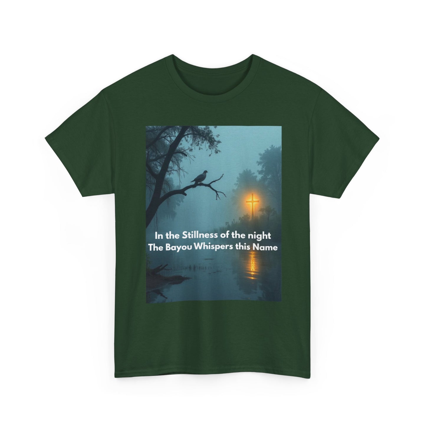 Bayou Night Tee — "In the Stillness of the Night The Bayou Whispers its Name" Graphic Shirt