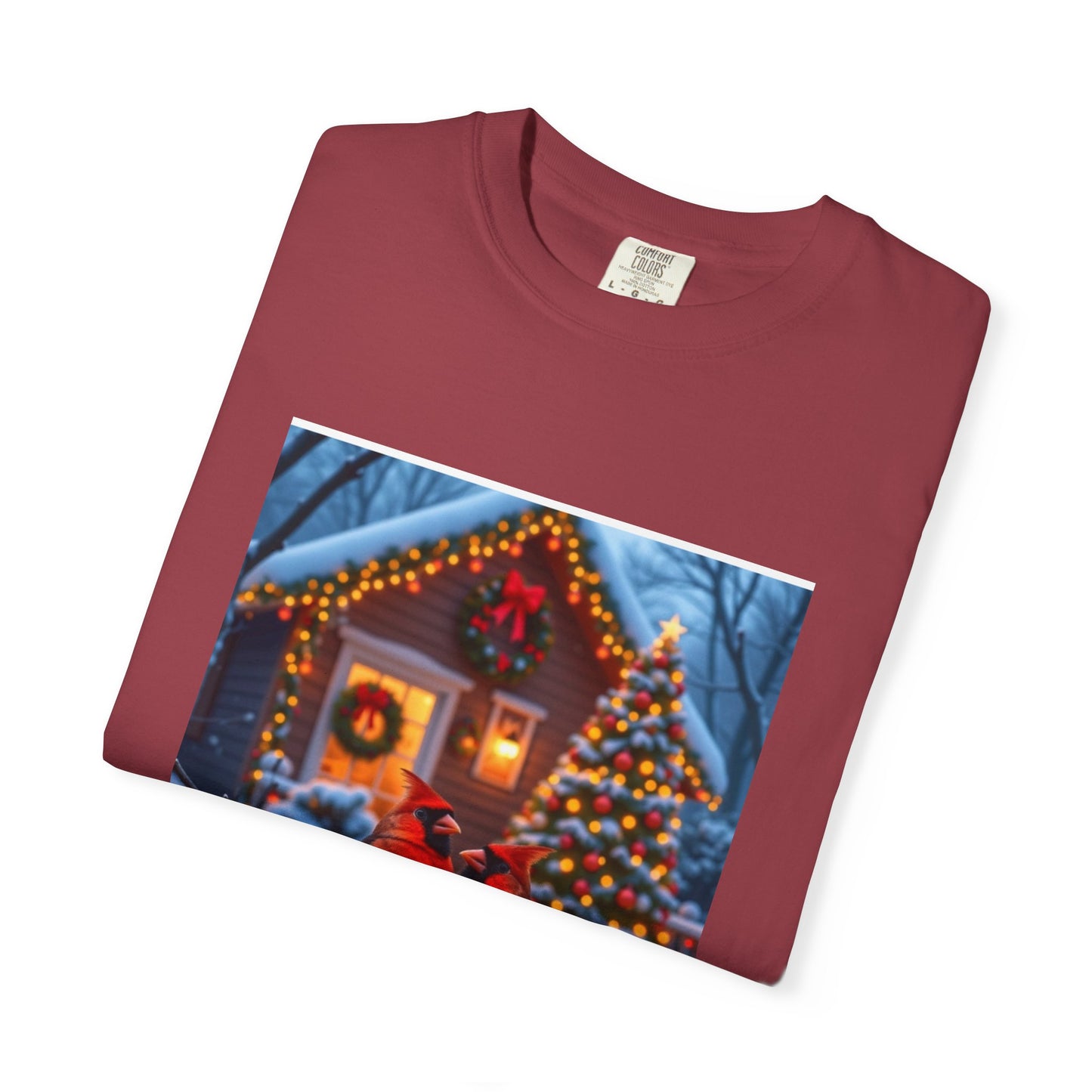 Cozy Winter Cardinal T-Shirt, Holiday Apparel, Unisex Gift, Christmas Shirt, Winter Wonderland Tee, Festive Bird Design