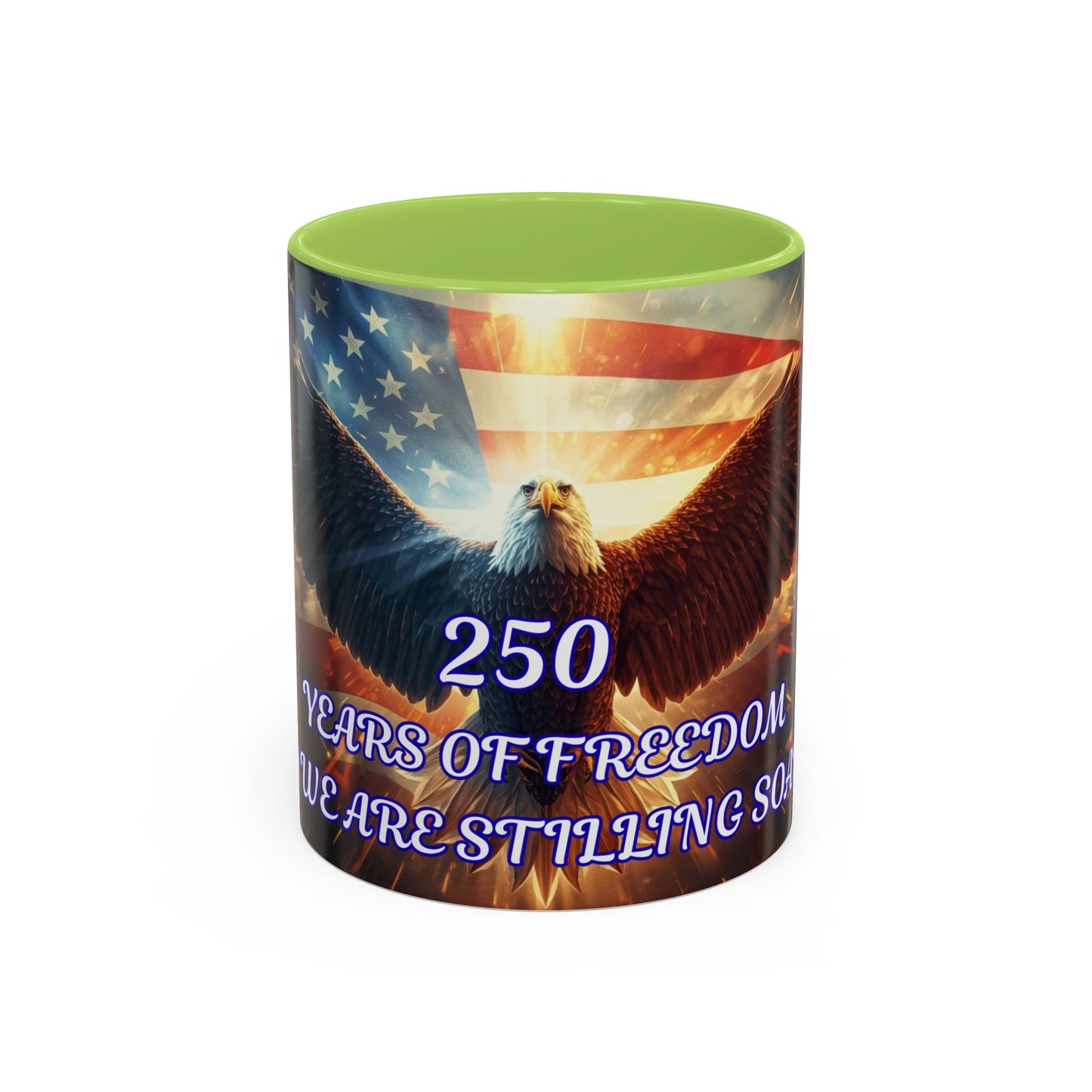 Patriotic Eagle Coffee Mug – "250 Years of Freedom" Accent Mug