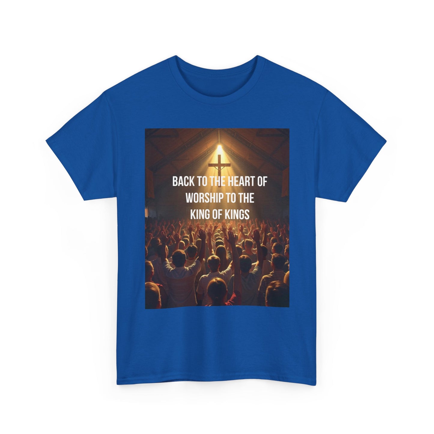 Worship Concert Tee — "Back to the Heart of Worship to the King of Kings" Christian T-Shirt