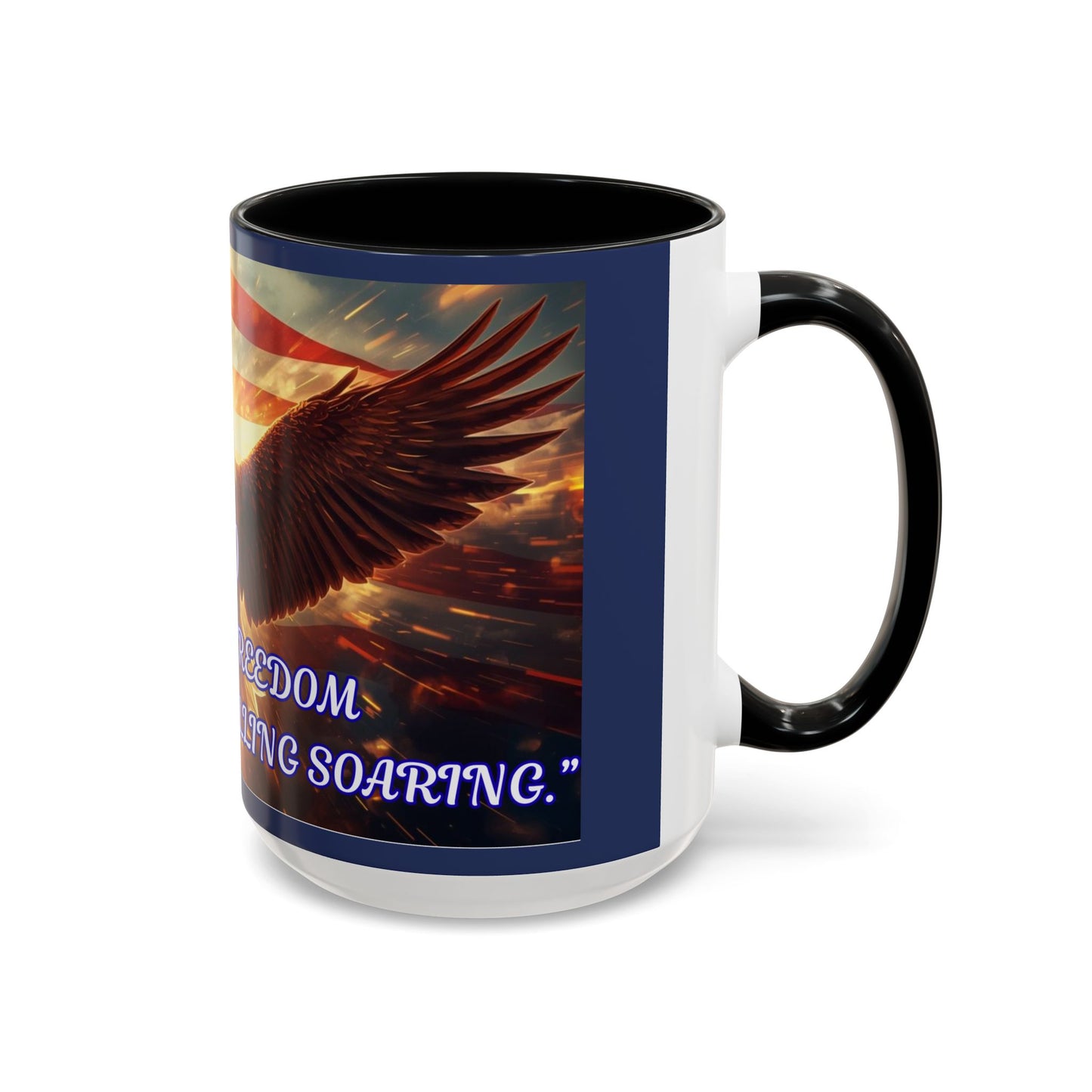 Patriotic Eagle Coffee Mug – "250 Years of Freedom" Accent Mug