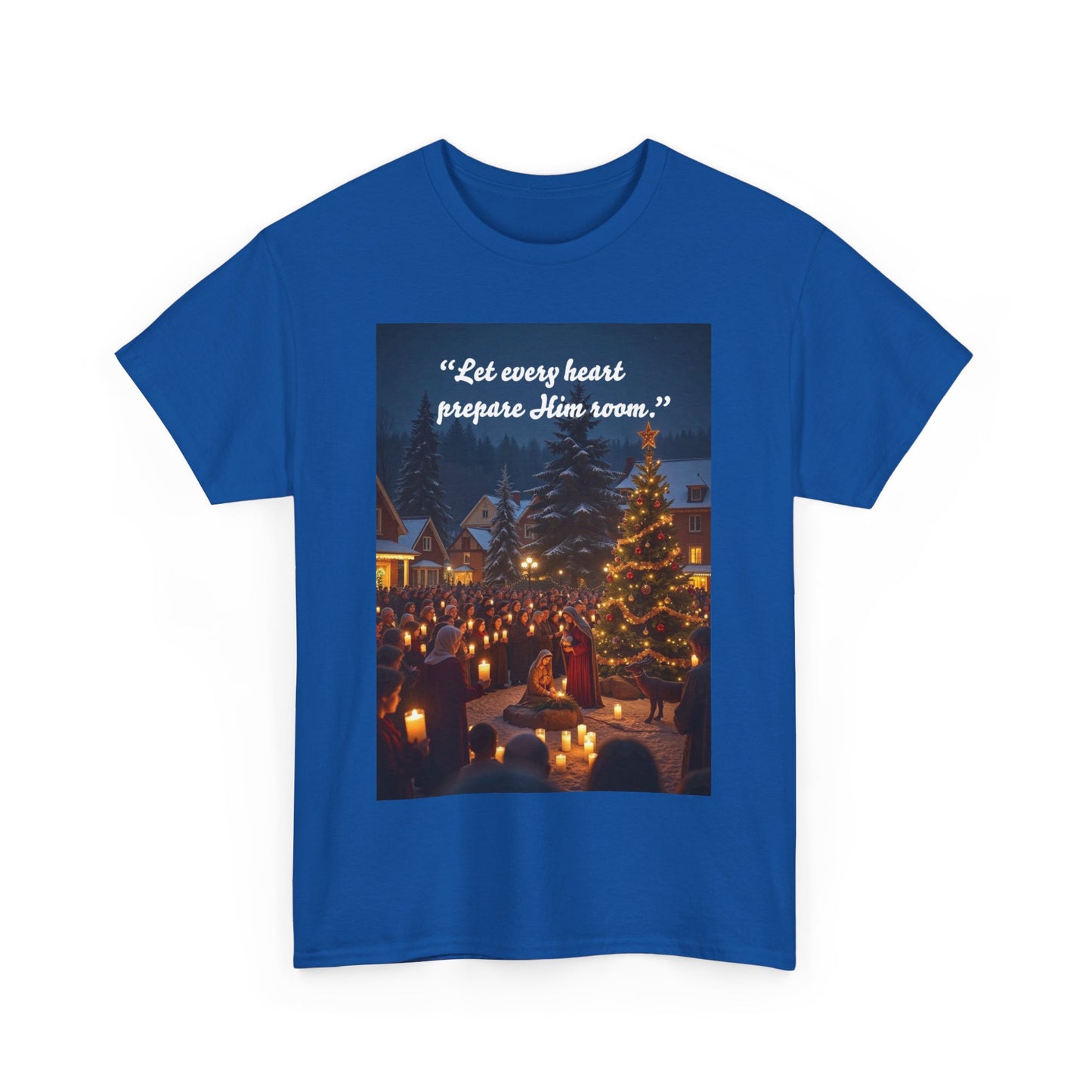 Christmas Spirit Heavy Cotton Tee, Holiday Shirt, Unisex Tee, Gift for Him/Her, Family Gathering Outfit, Religious Celebration Apparel