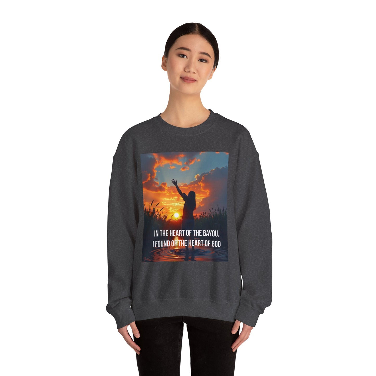 Christian Crewneck Sweatshirt — "In the Heart of the Bayou, I Found the Heart of God"